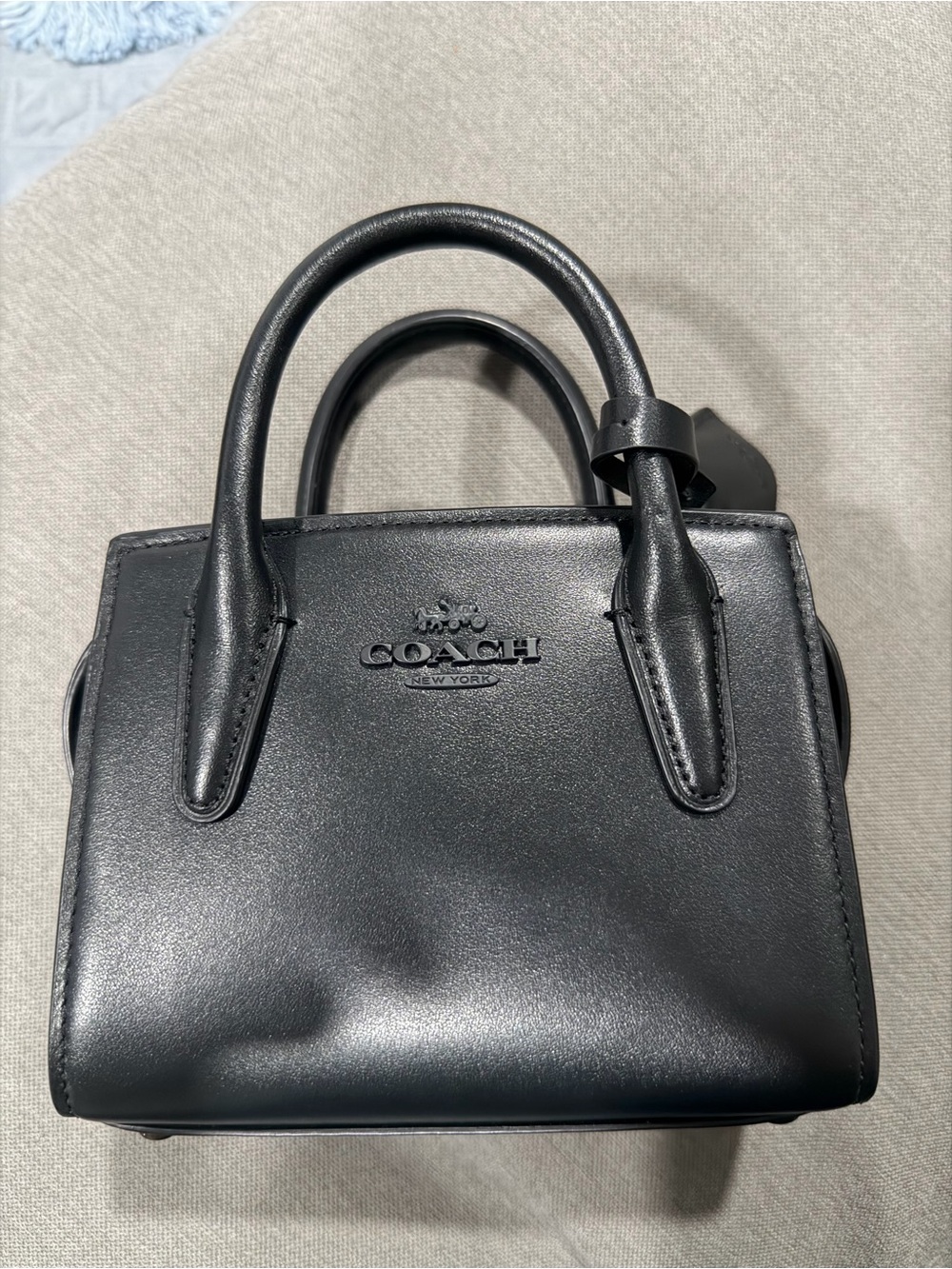 Coach Black Leather Mini Satchel Bag